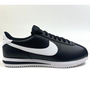 Nike Cortez Basic Mens Leather Black White Sneakers Shoes Athletic DM4044-001